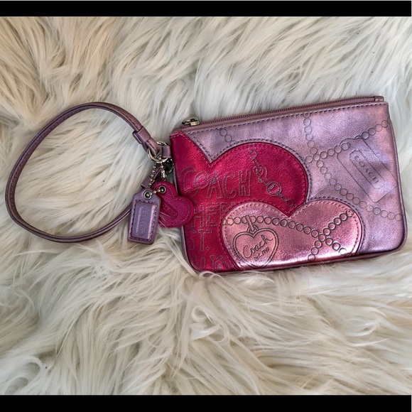 Coach Wristlet, Pink and Purple Metallic, GUC - Picture 1 of 9